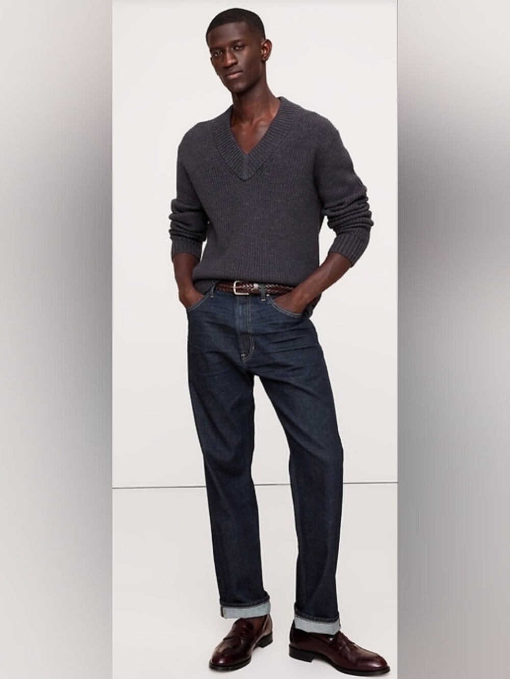 Banana Republic 100% Cotton Men's Straight Jeans in Dark Indigo 32/30